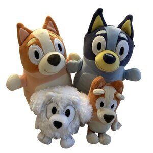 Bluey & Friends Hugmees Squishmallows 4-Piece Set 10" & 7" Plush Toys